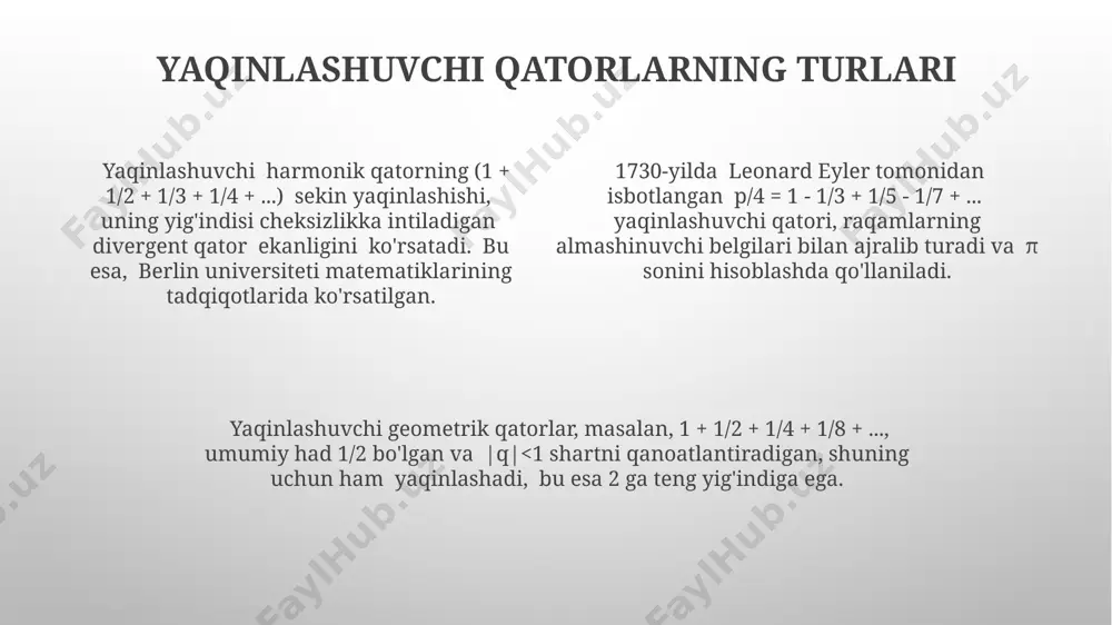 sonli qator va uning yaqinlashishi uzoqlashishi tushunchasi - Page 4