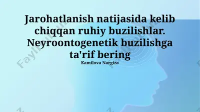 neyroontogenetik buzilishga ta'rif — PPTX