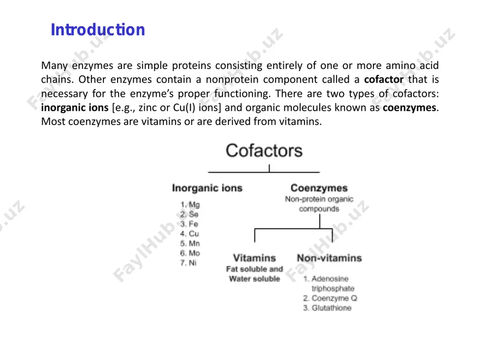 acid synthesis as an acyl-carrier protein cofactor. vitamin b12 coenzyme forms participate in the synthesis of methionine (amino acid). biocytin biocytin is the coenzyme of biotin. it assists in several carboxylation reactions of fatty acids and amino acids to facilitate their metabolism. furthermore, biocytin has a role in the formation of urea. the coenzyme form of folate carries one-carbon unit that is required for the conversion of amino acid to pyrimidine and purine bases required for the formation of dna and rna. functions of coenzymes minerals and vitamins play an important role in the anabolic and catabolic pathways that lead to the synthesis of biomolecules such as lipids, nucleic acids, proteins, and carbohydrates as coenzymes or cofactors. vitamins as coenzymes: vitamin a metabolite form, retinoic acid, functions as genes regulator, therefore, it is very important for the normal development of cells. vitamin k is a coenzyme for enzymes that move …