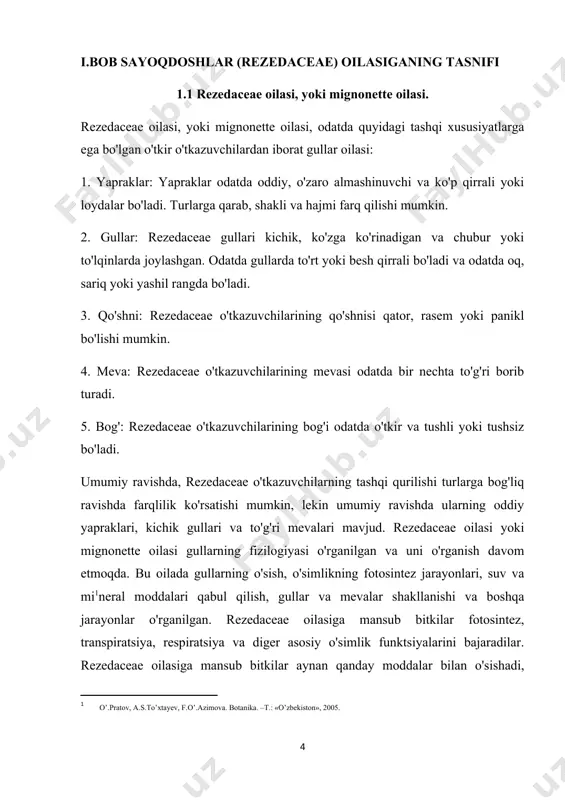 . bu oilada gullarning o'sish, o'simlikning fotosintez jarayonlari, suv va mi[footnoteref:1]neral moddalari qabul qilish, gullar va mevalar shakllanishi va boshqa jarayonlar o'rganilgan. rezedaceae oilasiga mansub bitkilar fotosintez, transpiratsiya, respiratsiya va diger asosiy o'simlik funktsiyalarini bajaradilar. rezedaceae oilasiga mansub bitkilar aynan qanday moddalar bilan o'sishadi, qanday o'simliklar bilan hamkorlik qiladi va qanday muhit sharoitlarida yashaydi - bu hamma narsani o'rganishga yordam beradi. rezedaceae oilasi gullarning o'sish va shakllanish jarayonlari, ularning mevalari va to'g'ri mevalari shakllanishi, gullarining rangi va qo'shnilari, yapraklarining xususiyatlari va boshqa fizilogik jarayonlar o'rganilgan. rezedaceae oilasi gullarning fotosintez jarayonlari, suv va mineral moddalari qabul qilish, gullar va mevalar shakllanishi, yapraklarining funktsiyalari va boshqa fizilogik jarayonlar o'rganilgan. bu jarayonlar bitkining hayotiy faoliyatini ta'minlashda juda muhimdir va ularni tushunish, o'rganish va boshqa bitkilar bilan solishtirish foydali bo'ladi. resedaceae oilasi resedaceae oilasi, resedaceae oilasi oilasi yoki resedaceae oilasi oilasining oilalar oilasi boʻlib, resedaceae oilasi oilasi oilaviy tumbalari oilasiga kiradi. bu oila odatda …