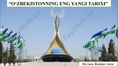 o‘zbekistonning eng yangi tarixi — PPTX