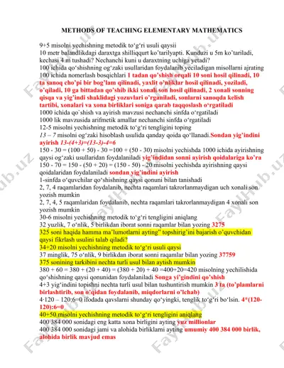 metodik to'g'ri yechish usullari — DOCX