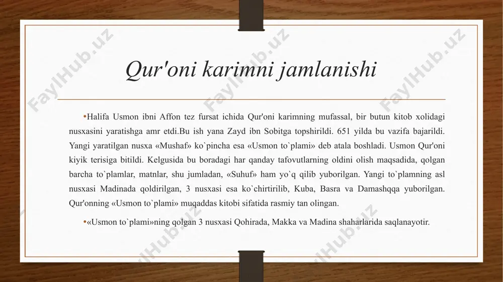 zoxlar muallifi abdulaziz mansur. t., 2001. alixonto`ra sog`uniy. tarixi muxammadi. t., cho`lpon. 1992. at-tеrmiziy. shamoili muxammadis. (sayid maxmud taroziy-oltinxon to`ra tarjimasi) t., «mеhnat», 1991y xasanov a.a. makka va madina tarixi t., 1992. maxdum, shayx ismoil, toshkеntdagi usmon musxafinning tarixi t., 1995 y. al - buxoriy, jomi' as-sahih (ishonarli to`plam) 4 jildli t., 1991-1999y. imom al-buxoriy. al adab al-mufrad. t., «o`zbеkiston», 1990y. image1.png image2.png image7.webp image8.webp image9.webp image3.png image4.png /docprops/thumbnail.jpeg