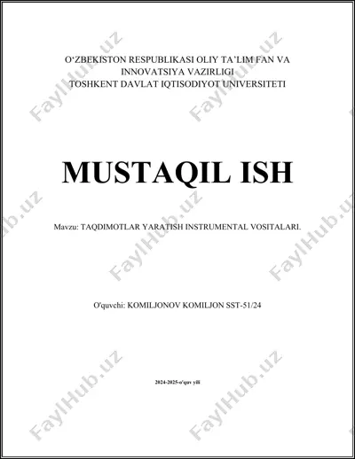 taqdimotlar yaratish instrumental vositalari — DOCX