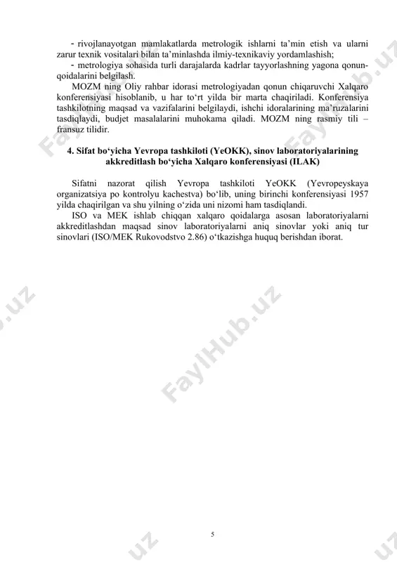 t bo‘yicha yevropa tashkiloti (yeokk), sinov laboratoriyalarining akkreditlash bo‘yicha xalqaro konferensiyasi (ilak) sifatni nazorat qilish yevropa tashkiloti yeokk (yevropeyskaya organizatsiya po kontrolyu kachestva) bo‘lib, uning birinchi konferensiyasi 1957 yilda chaqirilgan va shu yilning o‘zida uni nizomi ham tasdiqlandi. iso va mek ishlab chiqqan xalqaro qoidalarga asosan laboratoriyalarni akkreditlashdan maqsad sinov laboratoriyalarni aniq sinovlar yoki aniq tur sinovlari (iso/mek rukovodstvo 2.86) o‘tkazishga huquq berishdan iborat. 1 image1.png