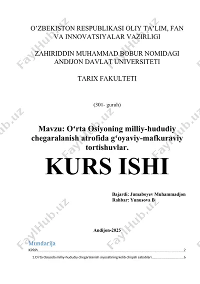 o'rta osiyoda milliy-hududiy chegaralanish — DOCX
