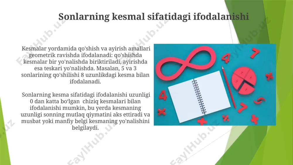 soblashlar talab etiladi. teskari elementlarning mavjudligi kesmalar ustida aniq sonli a'zoli guruhlarda, masalan, 5 ta elementdan iborat siklik guruhda, har bir element uchun teskari elementi mavjud bo'ladi va bu elementni topish uchun oddiy arifmetik amallarni qo'llash mumkin. e'tiboringiz uchun rahmat @taqdimot_robot image1.jpg image2.jpg image3.jpg image4.jpg image5.jpg image6.jpg image7.jpg image8.jpg image9.jpg image10.jpg image11.jpg image12.jpg image13.jpg image14.jpg image15.jpg image16.jpg image17.jpg