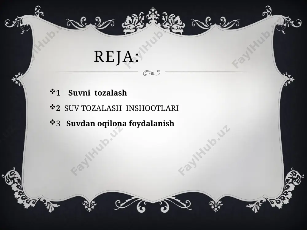 ohada bo'lsa ham imkon bori qadar suvni kam ishlatish. suv bilan ta'minlash ishlarida suvning bekorga oqizishni va suv yuruvchi trubalaming teshik yoki yorliq bo'lishiga yo'l qo'ymaslik, bu borada foydalanadigan apparatlar va qurilmalarni takomillashtirib borish. kimyoviy reaktsiyalar paytida hosil bo'ladigan issiqlikdan unumli foydalanish. tabiiy energiya manbalari va ikkilamchi matyeriallardan to'liq foydalanish. (kislotalar, ishqor, tuzlar va boshqalar) sarflanayotgan gazni tozalash uchun suvni tejab foydalanish va gaz tarkibidan qimmatbaho moddalami ajratib olish. oqar suvlami imkoni bori qadar toza saqlashga yerishish. suvdan yopiq tizimda foydalanish deganda, suvni olish va foydalanishda barcha suvlar toza bo'lishi kerak, balki yomg'ir suvlarini tozalab foydalaniladi. bu usulda bir suvdan bir necha marta foydalanish mumkin, suvning kamayishi juda bo'ladi. buni quyidagi rasmda ko'rish mumkin. ushbu rasmdan suv aylanishi ko‘rinib turibdiki, suv aylanishi juda oddiy nasos stantsiyasi texnik suvni ishlab chiqarishga beradi, keyincha-lik suv tozalanadi va nasos stantsiyasi orqali yana ishlab chiqarishga qaytadi mustaqillik yillaridan boshlab xukumatimiz tomonidan suv va suvdan …