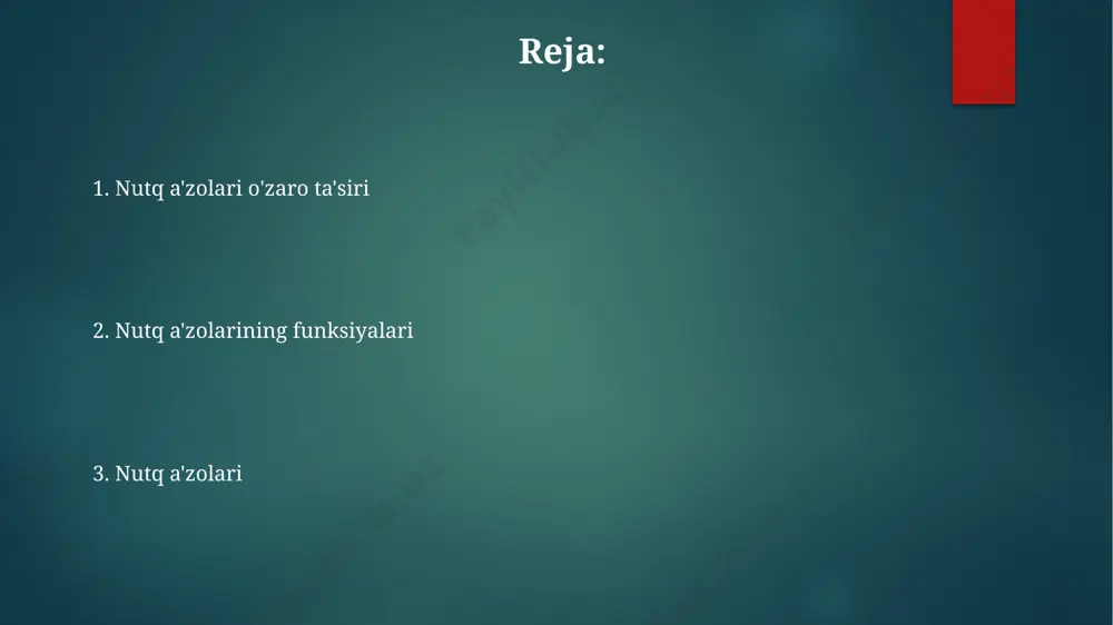 iq havo o'tib, chang zarralarini va boshqa katta zarrachalarni to'xtatadi. har bir burun teshigining o'lchami va shakli individual farq qiladi, ammo ularning umumiy maydoni taxminan 2-3 sm² ni tashkil etadi va nafas olish jarayonida havo oqimini tartibga soladi. tishlar inson tishlari, incisivlar, kaninlar, premolyarlar va molyarlar kabi 4 ta asosiy turga boʻlinadi va har bir turining oʻziga xos shakli va funksiyasi mavjud boʻlib, tishlash va chaynash kuchini ta'minlaydi. tishlarning emal qatlami, taxminan 2 mm qalinlikda boʻlib, inson tanasidagi eng qattiq toʻqima hisoblanadi va tishning tashqi yuzasini himoya qilib, artikulyatsiya va ovqat chaynash jarayonlarida shikastlanishdan saqlaydi. tishlar, 32 ta doimiy tishlardan tashkil topgan, ogʻiz boʻshligʻida joylashgan va ovqatni chaynab maydalash, artikulyatsiya jarayonida tovushlarni hosil qilishda muhim rol oʻynaydi. halqum ҳалқумнинг яна бир муҳим функцияси - бу ютқин ва трахея (нафас қувури) ўртасидаги ҳаво йўлини назорат қилишдир. ютиш жараёнида ҳалқумнинг эластик тўқималари ҳаво йўлини ёпади ва озиқ-овқатнинг нафас йўлларига тушиб қолишининг олдини …