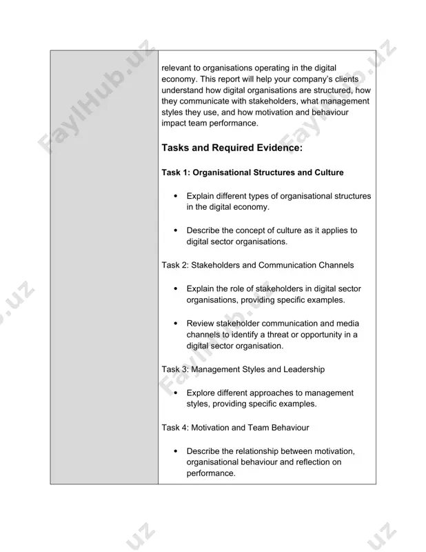font family: times new roman or calibri font color: black only font size: 12 font header size: 13 word limit: minimum 2 500 words sources of information to support you with this assignment beames, c. (2019) how to manage your workforce in the digital age. online: blurb books. garfield, s. a. (2020) handbook of community management: a guide to leading communities of practice. berlin: walter de gruyter. hill, a. (2016) leadership in the headlines: insider insights into how leaders lead. london: financial times publishing. huczynski, a. and buchanan, d. (2013) organizational behaviour. 8th edition. harlow: pearson. mullins, l. j. (2016) management and organisational behaviour. 11th edition. harlow: pearson. o’brien, j. (2017) the power of purpose: inspire teams, engage customers, transform business. online: pearson business. raskino, m. and waller, g. (2015) digital to the core: remastering leadership for your industry, your enterprise and yourself. oxon: taylor & francis. rollinson, d. (2008) …