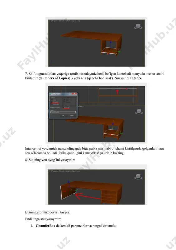 3ds max dasturida turli ob’yektlar va jarayonlarni modellashtirish - Page 3