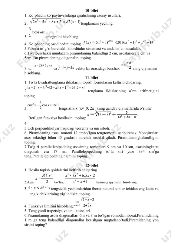 matematika fani imtihon materiallari - Page 5