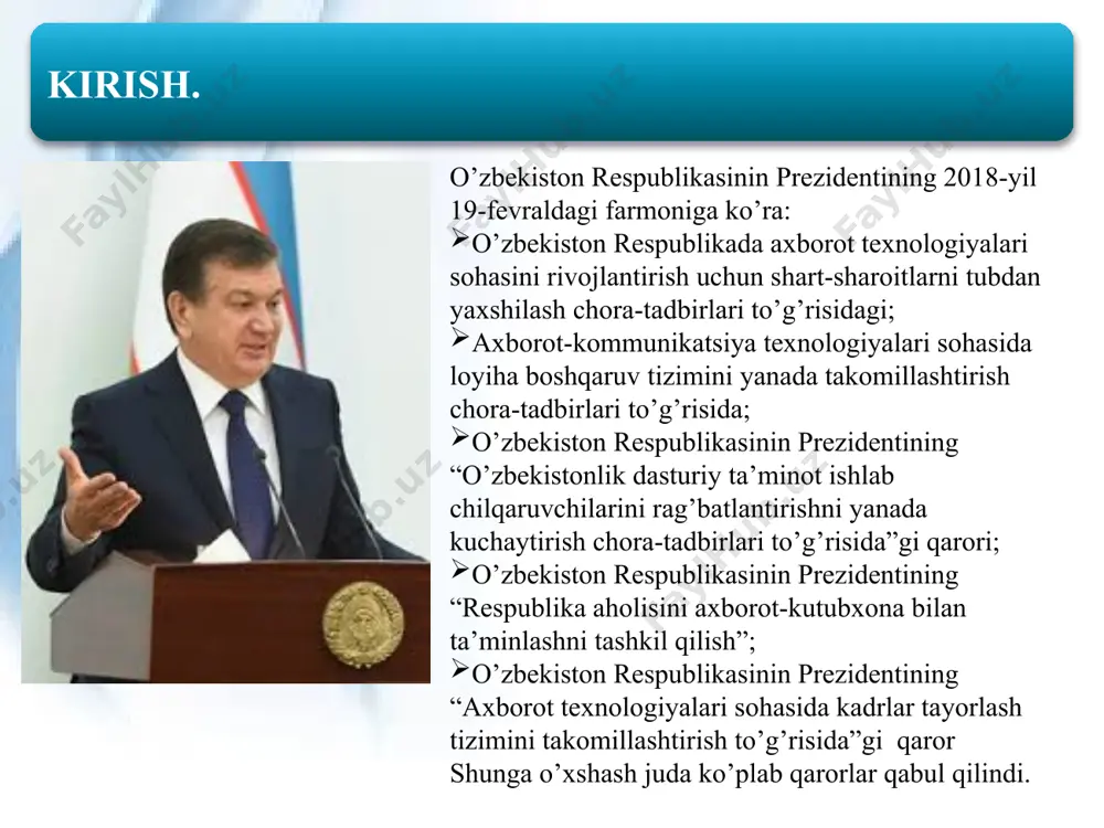 oʻrnatilgan kompyuterdan, xujjatlarni bosishda harf bosish qurilmasi boʻlgan kompyuterdan foydalaniladi. stiv jobs va pol allen tomonidan 1976-yil qo’lda ishlangan “apple-1” kompyuteri va “apple-2” kompyuterini 1977-yilda yaratilgan bo’lib, mukammal birinchi shaxsiy kompyuter hisoblanadi. 2. shaxsiy kompyuterning texnik vositalari. istalgan kompyuter tizimlar bloki, monitor va klaviaturadan iborat boʻladi. kerak boʻlganda bulardan tashqari boshqa qurilmalar ham ulanadi. tizimlar blokida kompyuterning ishlashi uchun zarur muhim qismlar (diskni yuritkich, vinchester — qattiq disk, mantiqiy amallarni bajaruvchi mikrosxemalar) boʻlib, unga qolgan qurilmalar ulanadi. monitor {displey) matn va turli tasvir kurinishidagi axborotlarni ekranda aks ettiradi. klaviatura kompyuterga buyruq va turli axborotlarni kiritadi. koʻpincha, kompyuter tarkibiga "sichqon" manipulyatori va printer kiritiladi. "sichqon" ikki yoki uchta knopkasi (tugmasi) boʻlgan qurilma boʻlib, uning yordamida kompyuter ishini osonlashtiradi. printer esa axborotlarni qogʻozga tushirish uchun xizmat qiladi. zamonaviy kompyuterlar, asosan, toʻrt qurilma: boshqarish, protsessor, xotira va kiritish-chiqarish qurilmalaridan iborat. boshqarish qurilmasi kompyuterning barcha qurilmalari ishini muvofiklashtiradi va boshqaradi. protsessor kompyuterning asosiy qurilmasi …