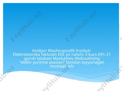 elektr yuritma asoslari — PPTX