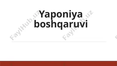 yaponiya boshqaruvi — PPTX