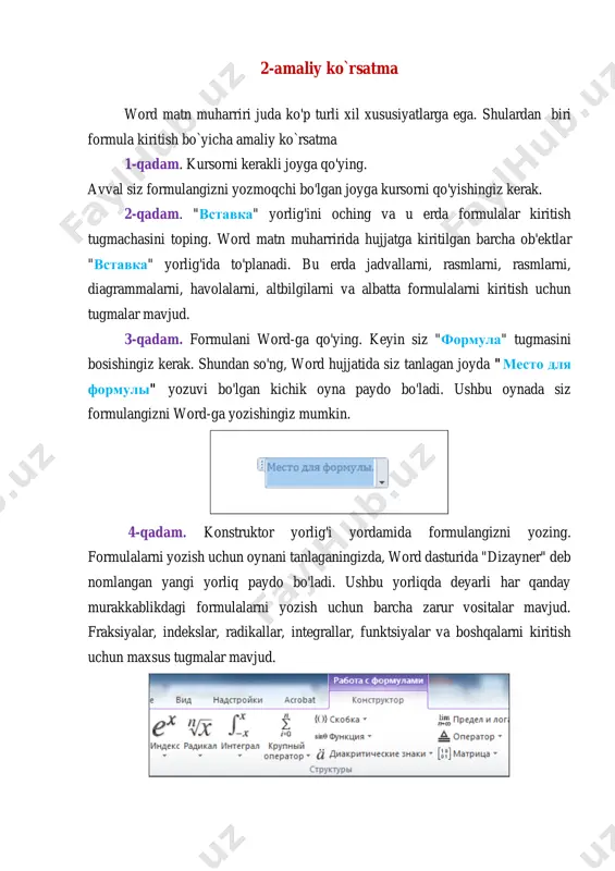 ms word formulalar bilan ishlash - Page 5