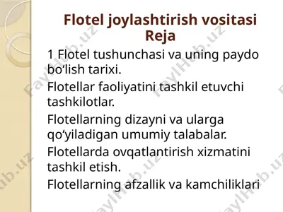 flotellarning ta'lim berish bo'yicha qo'llanma — PPTX