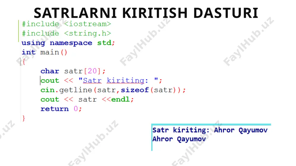 belgilar va satrlar c++ da - Page 5