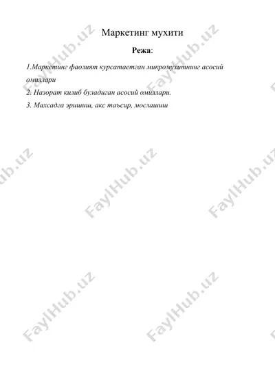маркетинг мухити — DOC
