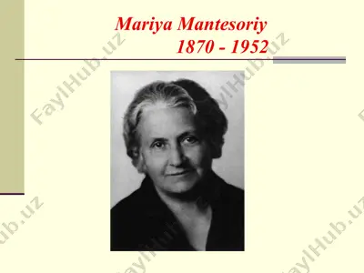 mariya mantesoriy — PPT