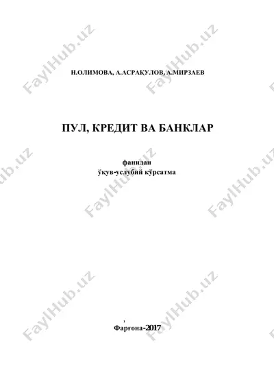 pul, kredit va banklar — PDF
