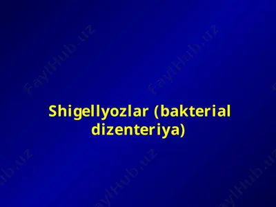 shigellyozlar (bakterial dizenteriya) — PPTX