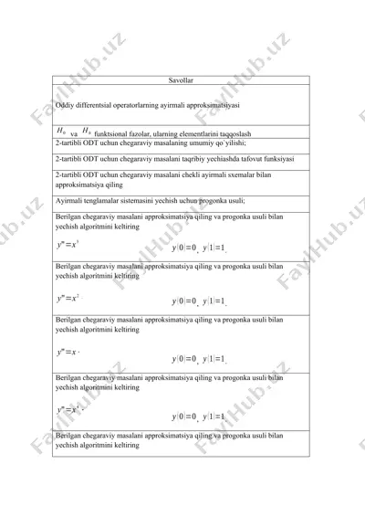 oddiy differentsial operatorlarning ayirmali approksimatsiyasi — DOCX