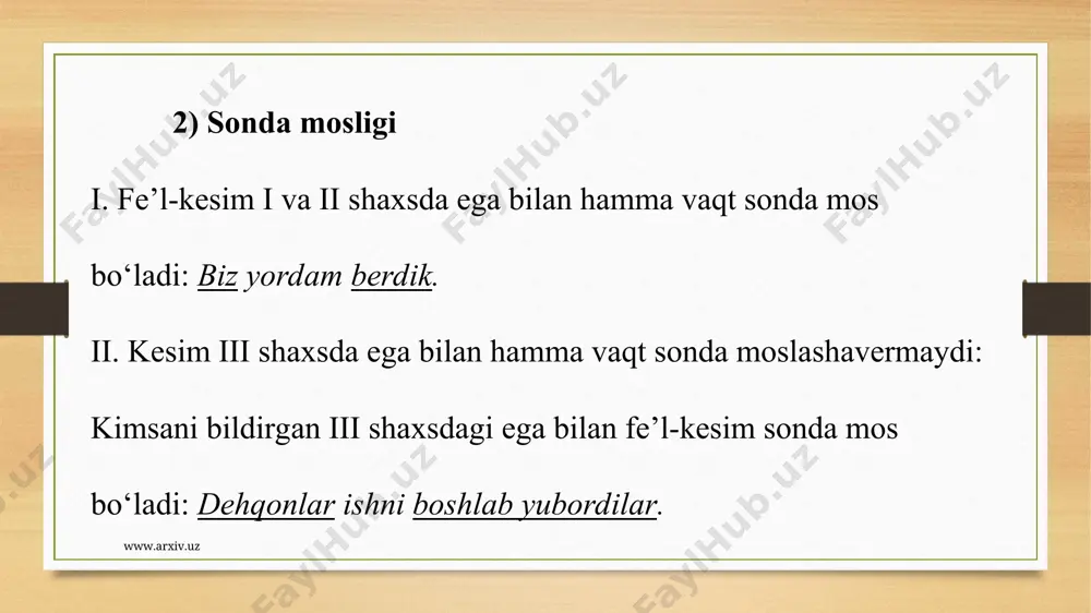 ega bilan kesimning sonda ifodalanishi - Page 4