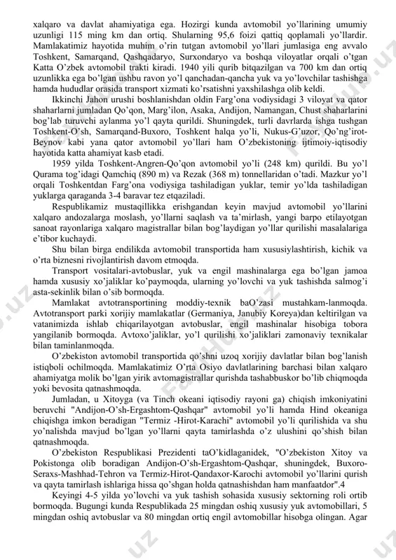sita o'zlari bo'ysunuvchi vazirliklar rahbarligida amalga oshiradilar. ushbu ta’lim yo‘nalishi bitiruvchilari qaysi soha va tashkilotlarda faoliyat yuritadilar. o‘zbekiston respublikasi ichki ishlar vazirligi davlat yo‘l harakati xavfsizligi xizmati va uning bo‘linmalari, o‘zbekiston respublikasi transport vazirligi harakat xavfsizligi bo‘linmalari, avtotransport korxonalari (mulkchilik shaklidan qat’iy nazar) harakat xavfsizligi bo‘limlari, haydovchilarni tayyorlash, qayta tayyorlash malakasini oshirish muassasalari, avtomobil yo‘llarida harakat xavfsizligini tashkil etish va uning texnik vositalarini ishlab chiqish korxonalari hamda ekspluatatsiya qilish bo‘limlari, khk, va o‘rta ta’lim muassasasida faoliyat yuritishlari mumkin. ushbu ta’lim yo‘nalishi bitiruvchilari qaysi kasb va lavozimlarda ishlashlari mumkin? o‘zriiv davlat yo‘l harakati xavfsizligi tasarrufidagi bo‘limlarda: yo‘l harakatini tashkil etishni nazorat qilish; transport vositalarining texnik holati ustidan nazoratni tashkil etish; yo‘l-transport hodisalari ekspertizasi muhandisi, ekspert-kriminalist, haydovchilarni tayyorlash, qayta tayyorlash, malakasini oshirish ta’lim muassasalari faoliyatiga ruxsat berish va nazorat qilish mutaxassisi lavozimlarida ishlashlari mumkin. avtomobil yo‘llarini ekspluatatsiyaga qabul qilish, nazorat qilish mutaxassisi, avtotransport korxonasida harakat xavfsizligi muhandisi, haydovchilarni tayyorlash, qayta tayyorlash, malakasini …