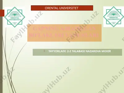 ajratilgan bo'laklari va turlari — PPTX