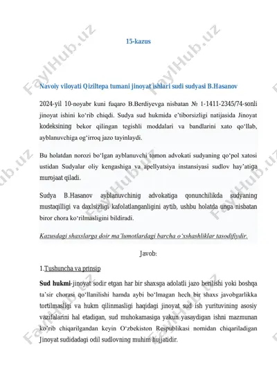 jinoyat ishlarida advokatura faoliyati — PDF