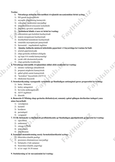 antianginal preparatlar — DOCX