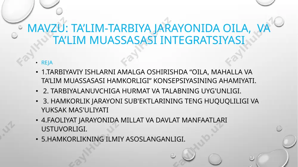 ingdirish va mustaqil ravishda bilim olish ko'nikmalarini shakllantirish yuzasidan maktabga tayyorlash guruhlari, “yakshanbalik maktablar” ishini tashkil qilish. hamkorlik jarayoni sub'ektlarining teng huquqliligi va yuksak mas'uliyati. kichik yoshdagi (6-11 yosh) maktab davrida bolalarning jismoniy, ma'naviy va ijtimoiy shakllanishini ta'minlash, uning ilk iqtidori, qiziqishi va aqliy imkoniyatlarini aniqlash, o'z xatgi-harakatlariga javobgarlik hissini tarbiyalash, bo'sh vaqtini to'g'ri tashkil qilishni o'rgatish, atrof-muhitga ongli munosabatda bo'lib, do'stlik, baynalmilallik, vatanparvarlik xislatlarini shakllantirish faoliyat jarayonida millat va davlat manfaatlari ustuvorligi. o'smirlarning (11-16 yosh) qiziqishini, bilimga chanqoqlik va akl zakovatini hisobga olgan holda ijtimoiy faoliyatga tortish, jismonan baquvvat bo'lishini ta'minlash, maishiy mehnat faoliyati orqali turli kasblarga yo'naltirish, o'smirlar guruhlari va jamoatchilik orasida o'z o'rnini topa olishiga ko'maklashish, o'z xatti-harakatlari uchun jamiyat, qonun va ota-onalari oldida javobgarlik tuyg'usini shakllantirish, ijtimoiy faolligi va mustaqil dunyoqarashini yuzaga keltirish. hamkorlikning ilmiy asoslanganligi. oshlarni (16 yosh va undan yuqori) dunyo andozalariga mos bilim olishlari, kasb tanlashlari, mustaqil hayotga tayyorgarliqlarini ta'minlash. ularning imkoniyatlari darajasida …