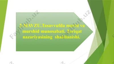 tasavvufda murid va murshid munosabati — PPTX