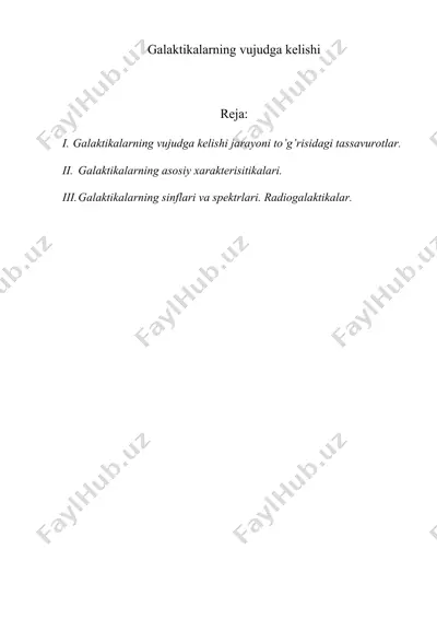 galaktikalarning vujudga kelishi — DOC