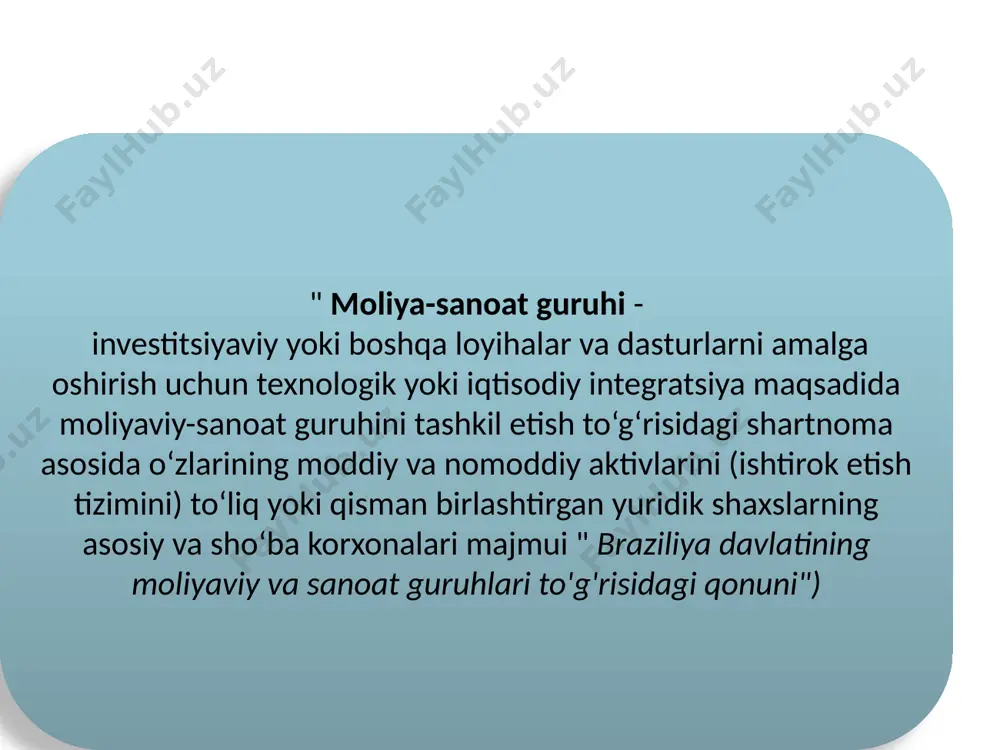 i bu tijorat banki bo'lib, u moliyaviy oqimlarni ta'minlaydi (va bundan allaqachon foyda ko'radi). odatda, u fond bozorida guruh nomidan sarmoya kiritish va savdo qilish bilan shug'ullanadi. ko'pincha bunday bank ishtirokining asosiy maqsadi moliyaviy va sanoat guruhiga kiritilgan resurslarning bir qismini ishlatishdir. 7 3- modul . zamonaviy xalqaro iqtisodiy munosabatlarda transmilliy korporatsiyalar tmklarning birinchi avlodi. 19- asr oxiridan boshlab . birinchi jahon urushidan oldin. kartellar va sindikatlar xom ashyoni ishlab chiqdilar va qazib oldilar va ularni metropoliyalarda qayta ishladilar. ikkinchi avlod - ikki jahon urushi orasidagi davrda trestlar asosan qurol ishlab chiqarish bilan shug'ullangan. uchinchi avlod - 2-jahon urushi va imperiyalarning qulashidan keyin. konsernlar va ittifoqlar fan va texnika yutuqlarida ustunlik qildi. to'rtinchi avlod - 70-90-yillarda. globallashuv jarayonining boshlanishi bilan ilmiy-texnikaviy taraqqiyot va tashqi iqtisodiy faoliyatning rivojlanishini tezlashtirish, qo'shilish va qo'shilishni kuchaytirish. beshinchi avlod - mintaqaviylashuv va globallashuv. hosil bo'lgan inflyatsiya va inqiroz. korporativ kapital moliyaviy va sanoat kapitalining birlashishi …