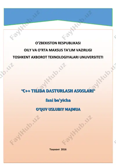 oliy va o’rta maxsus ta'lim vazirligining o'quv-uslubiy majmuasi — PDF