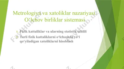 metrologiya va xatoliklar nazariyasi — PPTX