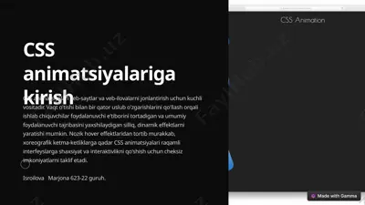 css animatsiyalariga kirish — PPTX