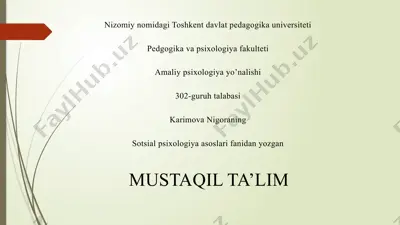 sotsial psixologiya asoslari — PPTX