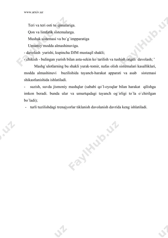davolash jismoniy madaniyati umumiy asoslari, djm vosita va shakllari - Page 5