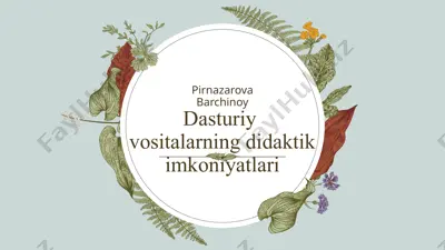 dasturiy vositalarning didaktik imkoniyatlari — PPTX