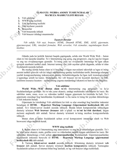 veb sahifalar — DOC