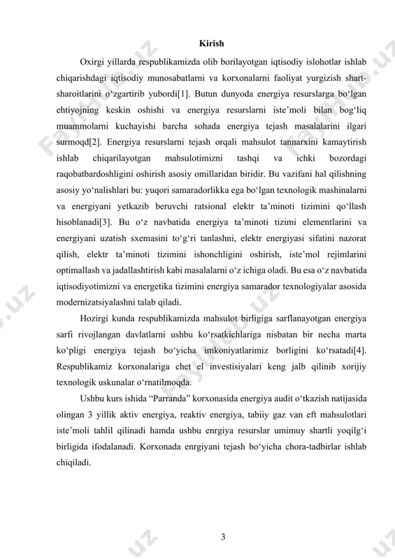 384 may 424 336 431 iyun 336 358 400 iyul 343 419 432 avgust 326 408 437 sentabr 440 413 429 oktabr 363 425 432 noyabr 407 432 450 dekabr 359 345 414 jami 4598 4366 5084 microsoft excel dasturidan foydalanib olingan natijalar asosida energiya iste’molini o‘zgarish dinamikasi uchun grafik va diagrammlar tuziladi. 1.1.1-rasm. «parranda» korxonasi elektr energiyasi iste’molining o‘zgarish dinamikasi (aktiv) 1.1.2-jadval. «parranda» korxonasining elektr energiyasi iste’moli (reaktiv) [ming kvar*soat] 2020 y. 2021 y. 2022 y. yanvar 301 374 242 fevral 305 341 293 mart 308 301 332 aprel 344 362 423 may 308 360 319 iyun 319 401 312 iyul 392 328 373 avgust 379 325 362 sentabr 423 312 392 oktabr 301 326 360 noyabr 293 288 377 dekabr 276 298 319 jami 3948 4016 4103 1.1.2-rasm. «parranda» korxonasi elektr energiyasi iste‘molining o‘zgarish dinamikasi (reaktiv) 1.1.3 va 1.1.4-rasmlarda «parranda» korxonasining har chorakda elektr energiyasi iste’moli to‘g‘risidagi ma’lumotlar …