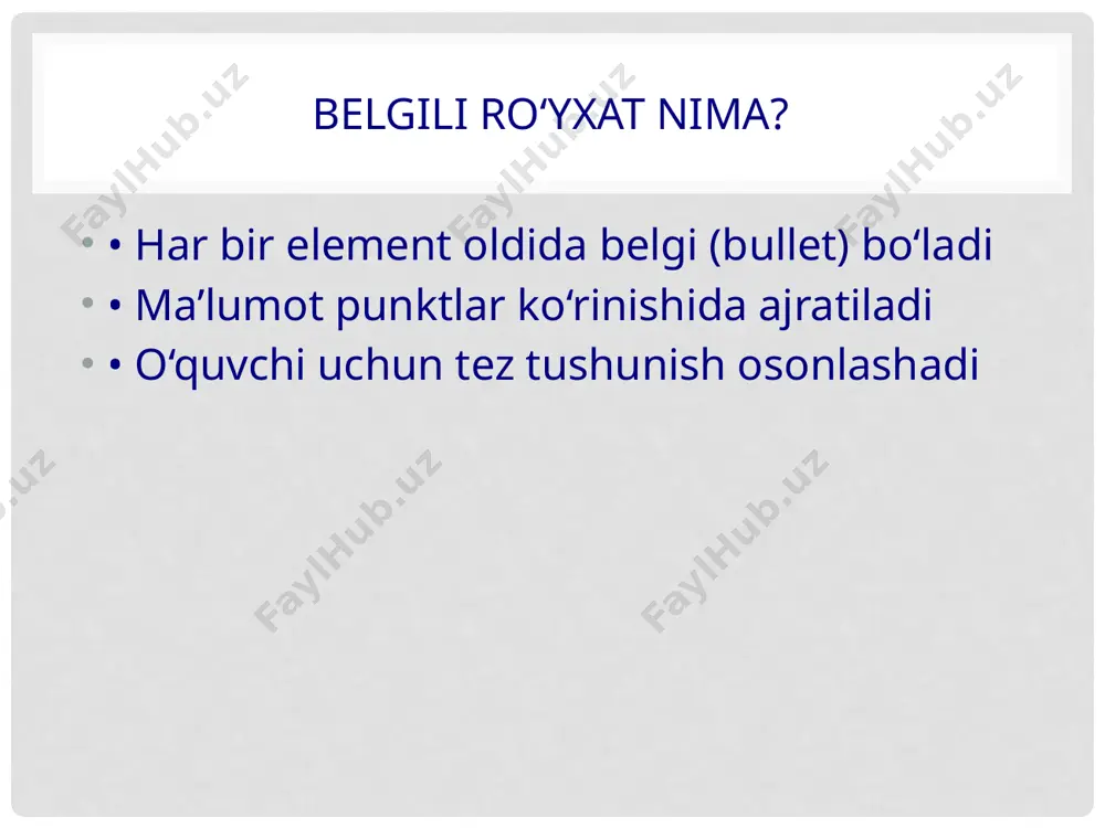 belgili ro‘yxat yaratish - Page 3