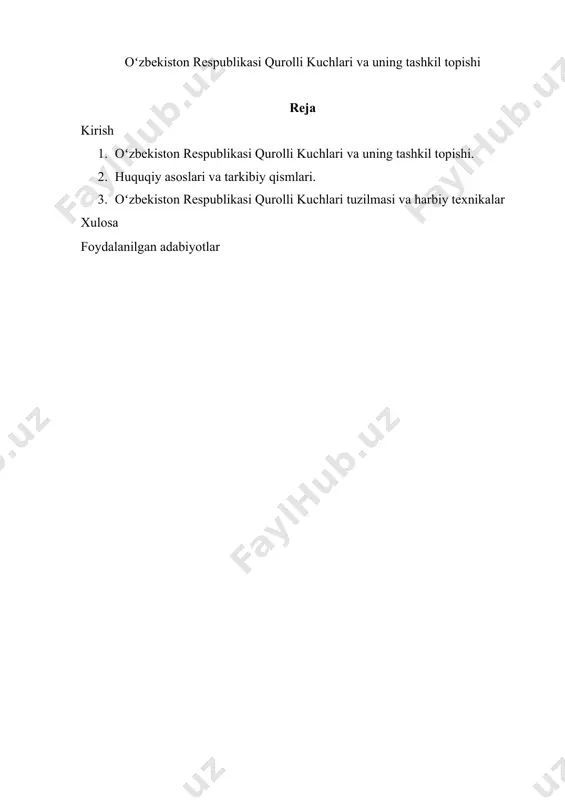 olli kuchlari oʻrin olgan jahon armiyalari reytingida 48-oʻrinni egallaydi. bu haqda yangilangan global firepower reytingida axborot berilgan. global fire power (gfp) maʼlumotlariga koʻra (ular 2014 yil martiga doir), oʻzbekiston ixtiyorida hozirgi vaqtda 420ta tank, 715ta btr (zirhli transport vositasi), 109ta raketa tizimlari, 70ta qiruvchi samolyot, 65ta vertolyot, xususan, 25ta hujumkor vertolyot va boshqa koʻplab qurol-aslahaga ega, qurol koʻtarib, armiyada xizmat qilishi mumkin boʻlgan aholisi soni esa 15,7 milliondan oshadi.[6] gfp oʻzbekiston haqidagi maʼlumotlarni markaziy razvedka boshqarmasi sayti, mrbning world factbook toʻplami maʼlumotlari, „vikipediya“ va ochiq manbalardagi boshqa maʼlumotlarga asoslanib tuzib chiqqan. markaziy osiyo mamlakatlari orasida oʻzbekistondan tashqari qozogʻiston ham reytingdan oʻrin olgan boʻlib, gfp uni 80-oʻringa joylashtirgan. oʻzbekistonga hududiy jihatdan yaqin mamlakatlar orasida afgʻoniston 76-oʻrinni egallagan, tojikiston, qirgʻiziston va turkmaniston reytingga kiritilmagan. mdh, boltiqboʻyi mamlakatlari va gruziya orasida oʻzbekiston rossiya (2-oʻrin) va ukraina (21-oʻrin)dan keyingi 3-oʻrinni band etgan. ozarbayjon (50-oʻrin), belarus (52), gruziya (64), qozogʻiston (80), estoniya (96), litva (103) …