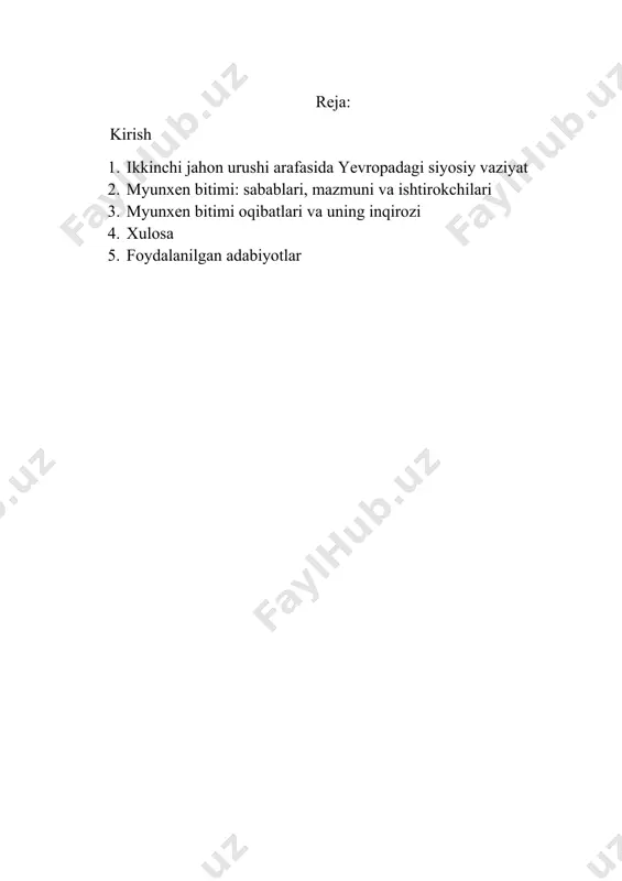 ishonchsizligini, ularning nafaqat diplomatik yondashuvlari, balki harbiy tayyorgarliklarining yetishmasligini ko‘rsatdi. shu sababli, myunxen bitimi va uning oqibatlari, bugungi kundagi xalqaro munosabatlar, diplomatik muzokaralar va xalqaro xavfsizlik masalalariga oid muhim saboqlarni beradi. myunxen bitimi zamonaviy siyosiy tahlilchilarga, diplomatiya sohasida hamda xalqaro aloqalar nuqtai nazaridan, qanday qilib yirik davlatlar o‘rtasidagi muzokaralar murakkablashib, kelajakdagi urushlarni oldini olishga emas, balki ularni kuchaytirishga olib kelishi mumkinligini ko‘rsatadi. myunxen bitimi, ayniqsa, davlatlararo munosabatlarda ishonchni saqlashning qanchalik muhimligini va diplomatik xatoliklar uzoq muddatli salbiy oqibatlarga olib kelishini ochib beradi. bugungi kunda ham, davlatlar o‘rtasidagi shartnomalar, bitimlar va kelishuvlar orqali murakkab siyosiy muammolarni hal qilishga harakat qilinadi. shunga qaramay, myunxen bitimining xatolari, xalqaro huquq va diplomatiya sohasidagi ziddiyatlar, hozirgi zamon uchun o‘rnak bo‘lib xizmat qiladi. bundan tashqari, myunxen bitimi va uning inqirozi nafaqat diplomatik muzokaralarning, balki siyosiy qarorlarning xatoliklaridan qanday jiddiy inqirozlar kelib chiqishi mumkinligini o‘rgatadi. bu bugungi kunda global xavfsizlik va tinchlikni saqlash, xususan yadro qurollari bilan …