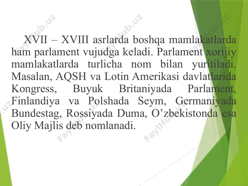 tiga asoslanadi. senatning vakolati muddati - besh yil. senat faoliyati senat faoliyatining tashkiliy shakli uning majlisidir. senat majlislari zaruratga qarab, lekin yiliga kamida uch marta o'tkaziladi. senat va qonunchilik palatasining qo'shma majlislari o'zbekiston respublikasi prezidenti qasamyod qilganda, o'zbekiston respublikasi prezidenti mamlakat ijtimoiy-iqtisodiy hayotining, ichki va tashqi siyosatining muhim masalalari yuzasidan nutq so'zlaganda, chet davlatlarning rahbarlari nutq so'zlaganda o'tkaziladi. palatalarning kelishuviga muvofiq qo'shma majlislar boshqa masalalar yuzasidan ham o'tkazilishi mumkin. senat raisi senat tarkib topganidan keyingi birinchi majlisda o'zbekiston respublikasi prezidentining taqdimiga binoan senat a'zolari orasidan yashirin ovoz berish orqali senatorlar umumiy sonining ko'pchilik ovozi bilan senat vakolati muddatiga saylanadi. senat raisi e. sobirov senat raisining o'rinbosarlari senat a'zolari orasidan yashirin ovoz berish orqali senatorlar umumiy sonining ko'pchilik ovozi bilan senat vakolati muddatiga saylanadi. senat raisining o'rinbosarligiga nomzodlar ko'rsatish va saylash tartibi senat reglamentida belgilanadi. senat va uning organlari majlislarini o'tkazish tartibi senat faoliyatining tashkiliy shakli uning zaruratga qarab, lekin yiliga …