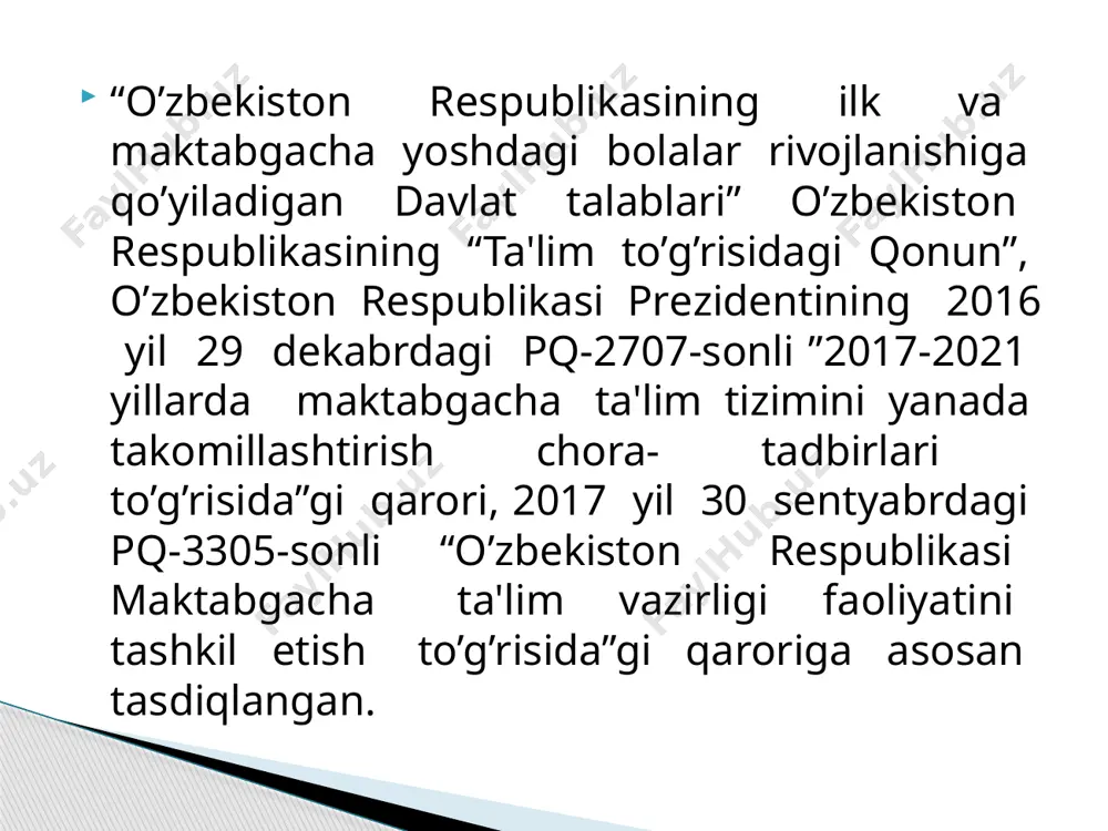 o’zbekiston respublikasining ilk va maktabgacha yoshdagi bolalar rivojlanishiga qo‘yiladigan davlat talablari - Page 3