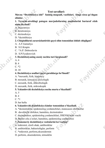 dezinfeksiya ishi — DOCX